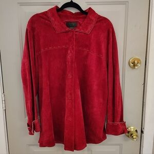 Vintage Outfit JPR Woman Red Suede Shirt 1X